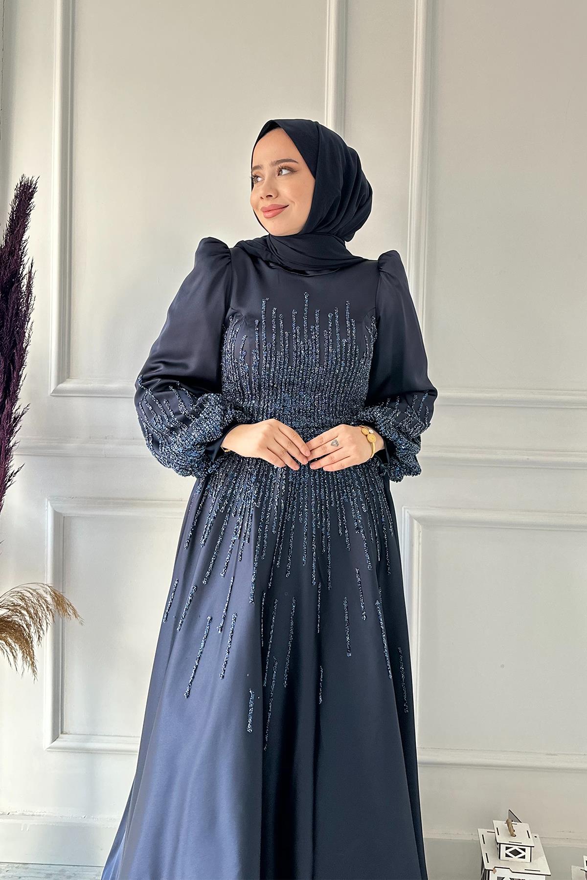 HENNİN ÖNÜ VE KOL TAŞ ABİYE 4760 Lacivert