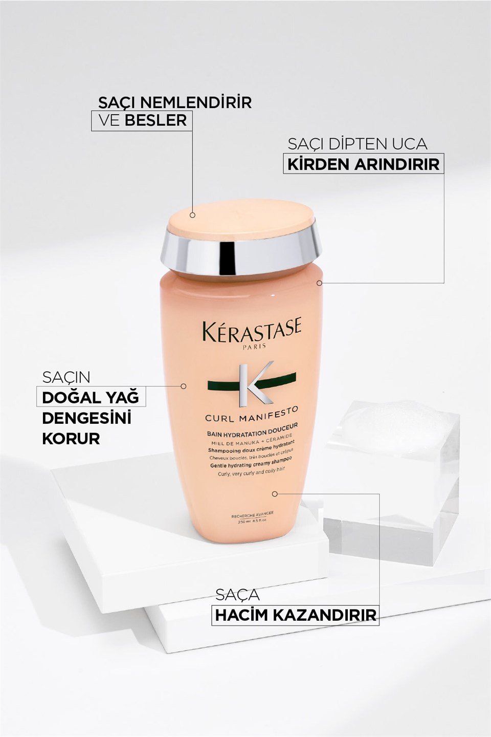 Curl Manifesto Bain Hydratation Douceur Kıvırcık Saçlar İçin Besleyici Şampuan 250ml