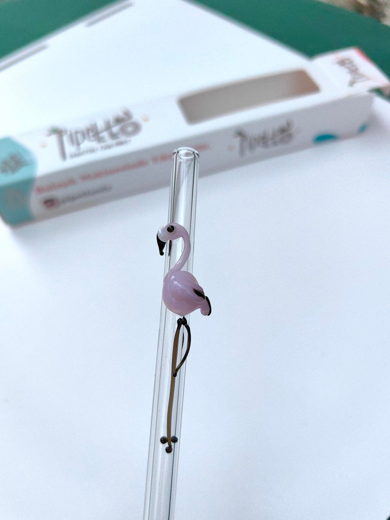 Flamingo Figürlü Cam Pipetler