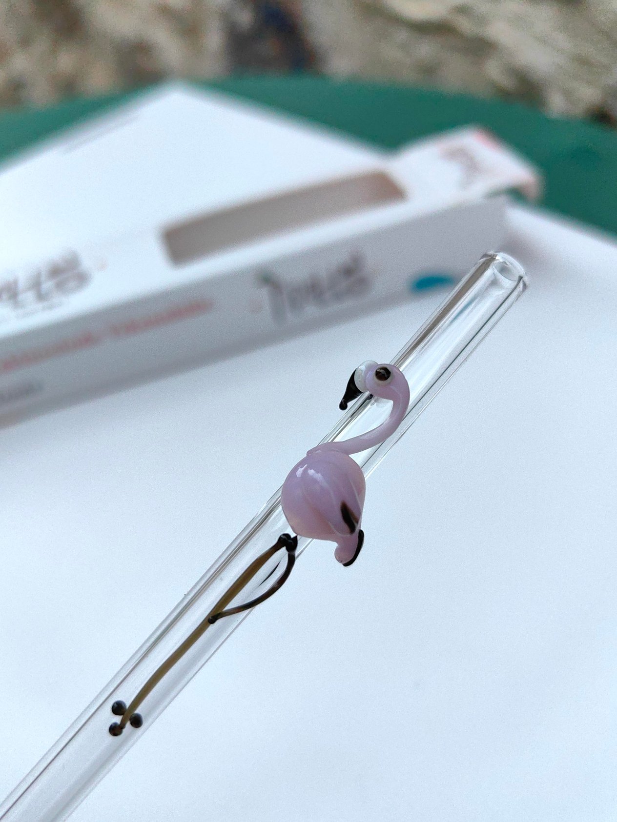 Flamingo Figürlü Cam Pipetler