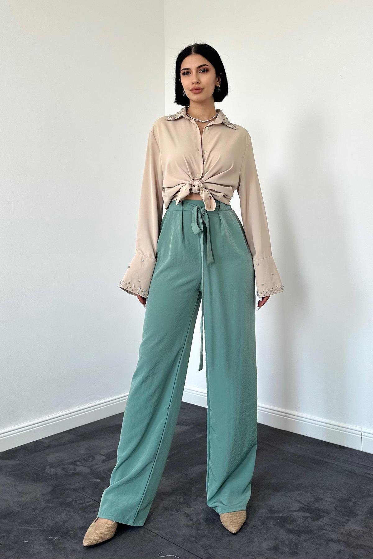 Wholesale Cagla Belted Trousers