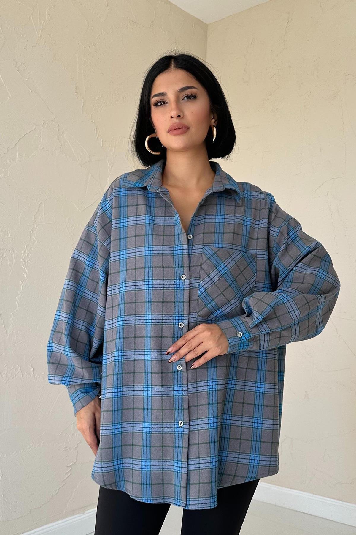 Wholesale Grey Plaid Shirt