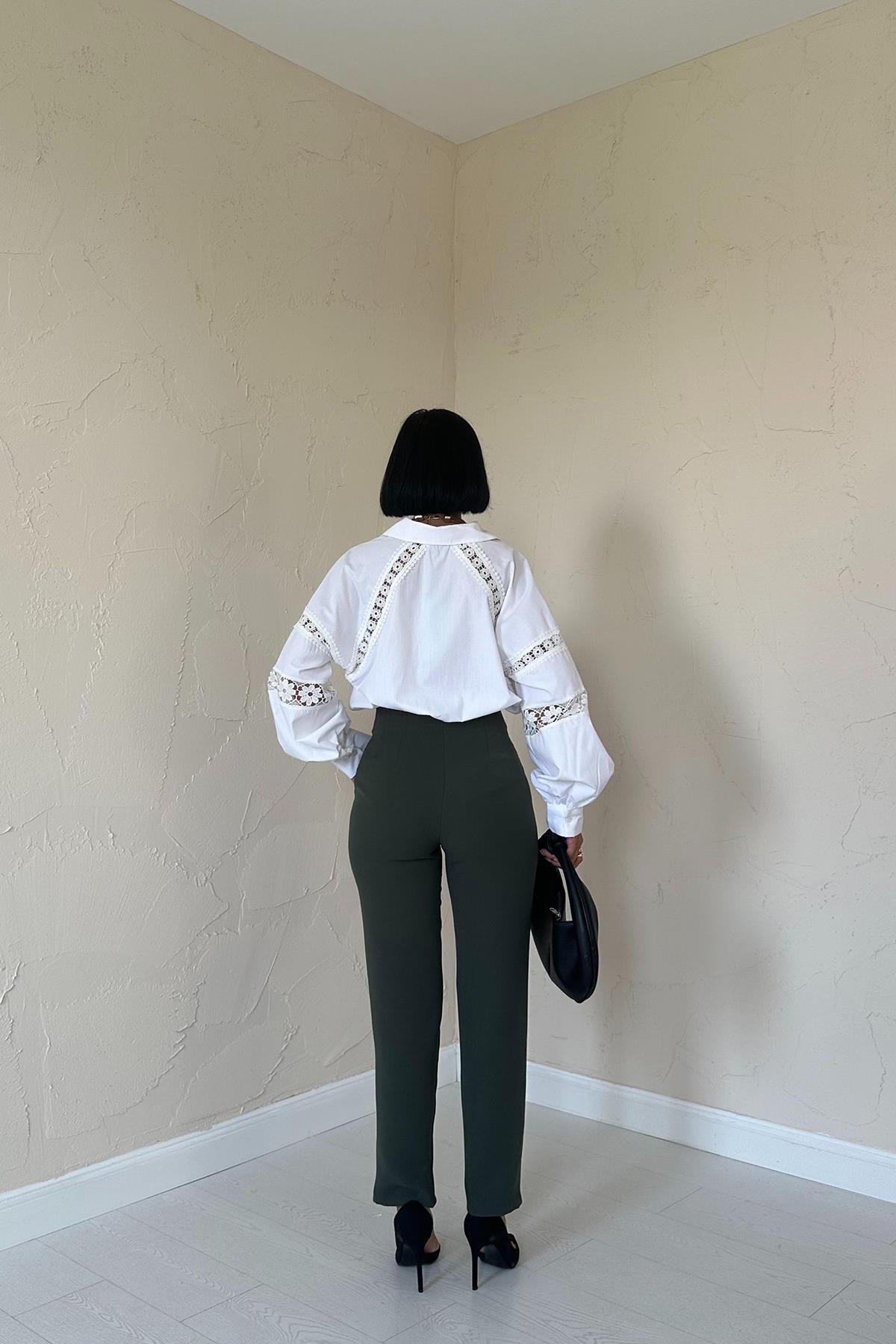 Wholesale Khaki Flared and Skinny Leg Trousers