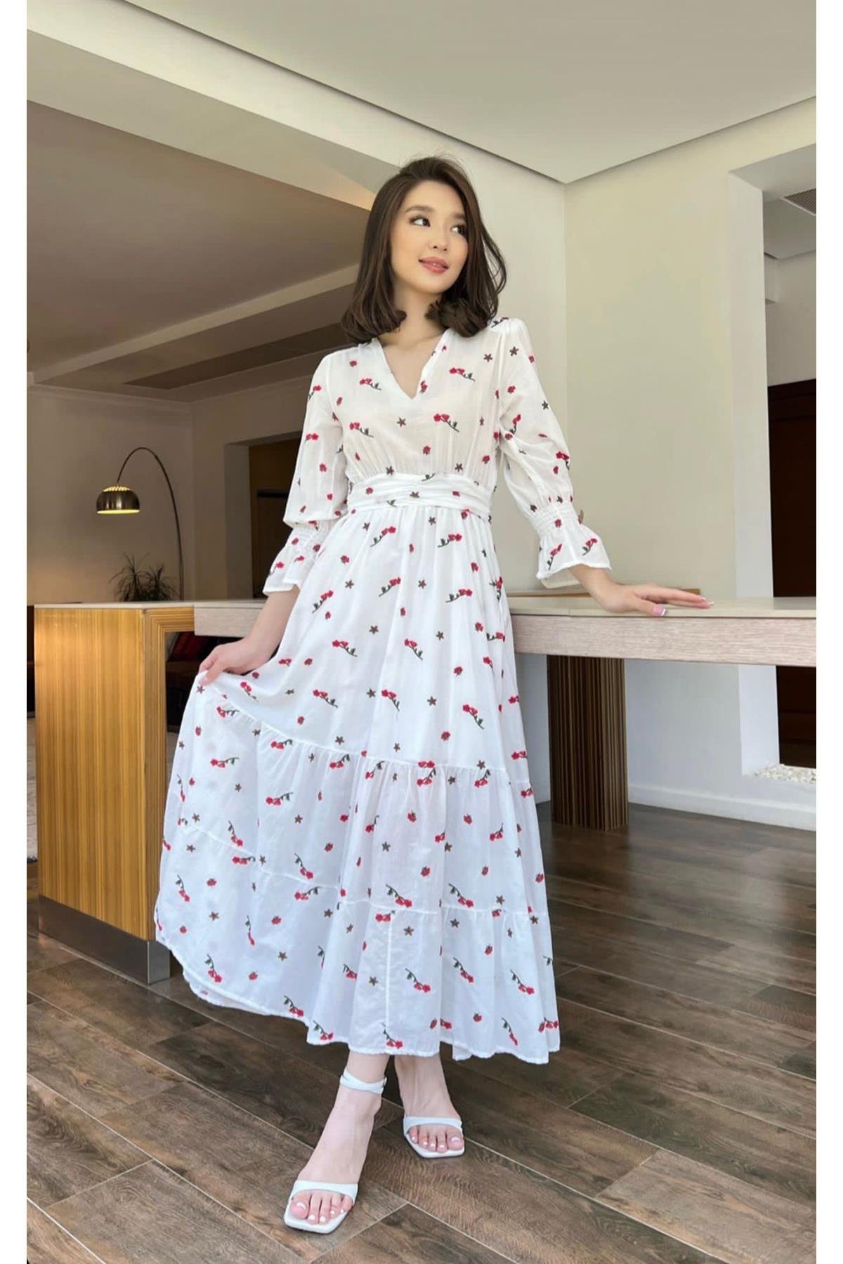 Red Gipel Voile Dress