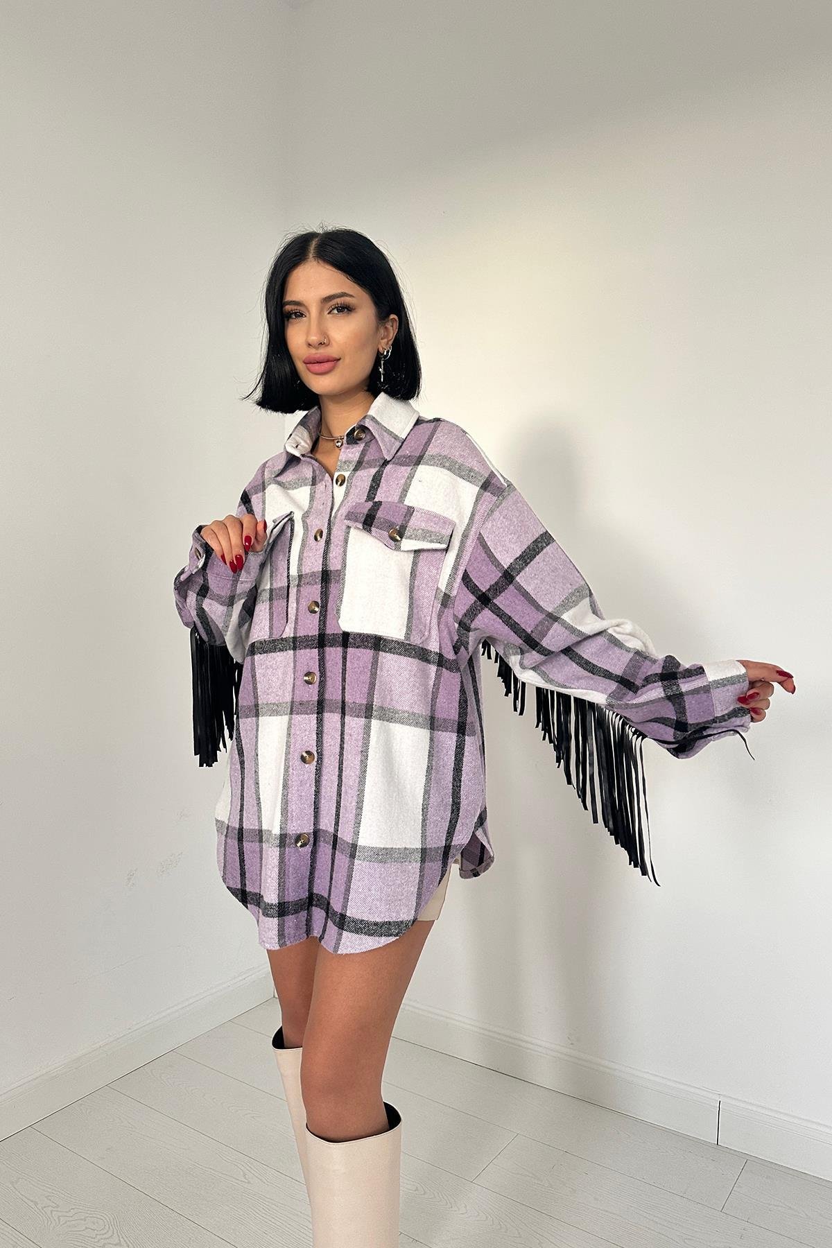 Wholesale Lilac Back Tassel Shirt