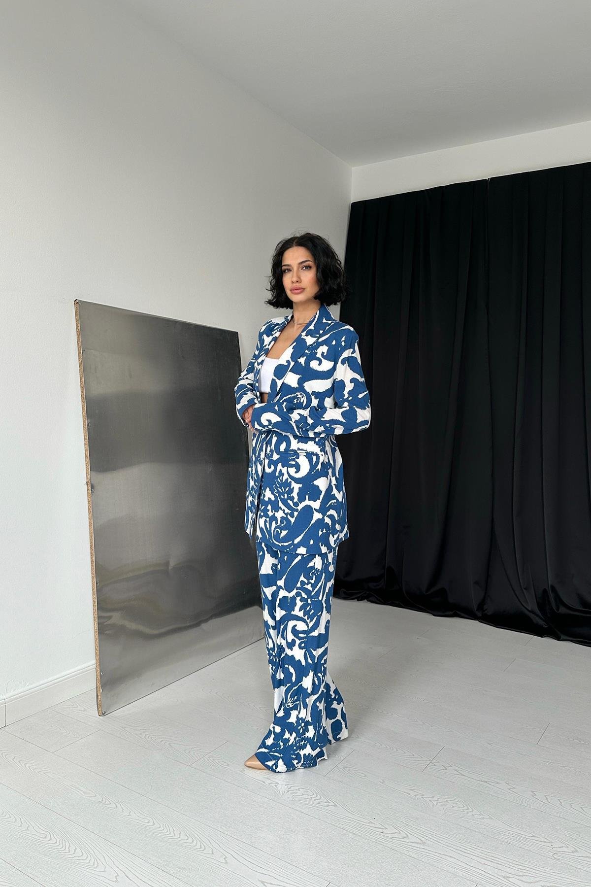 Wholesale Blue Jacket and Trouser Set