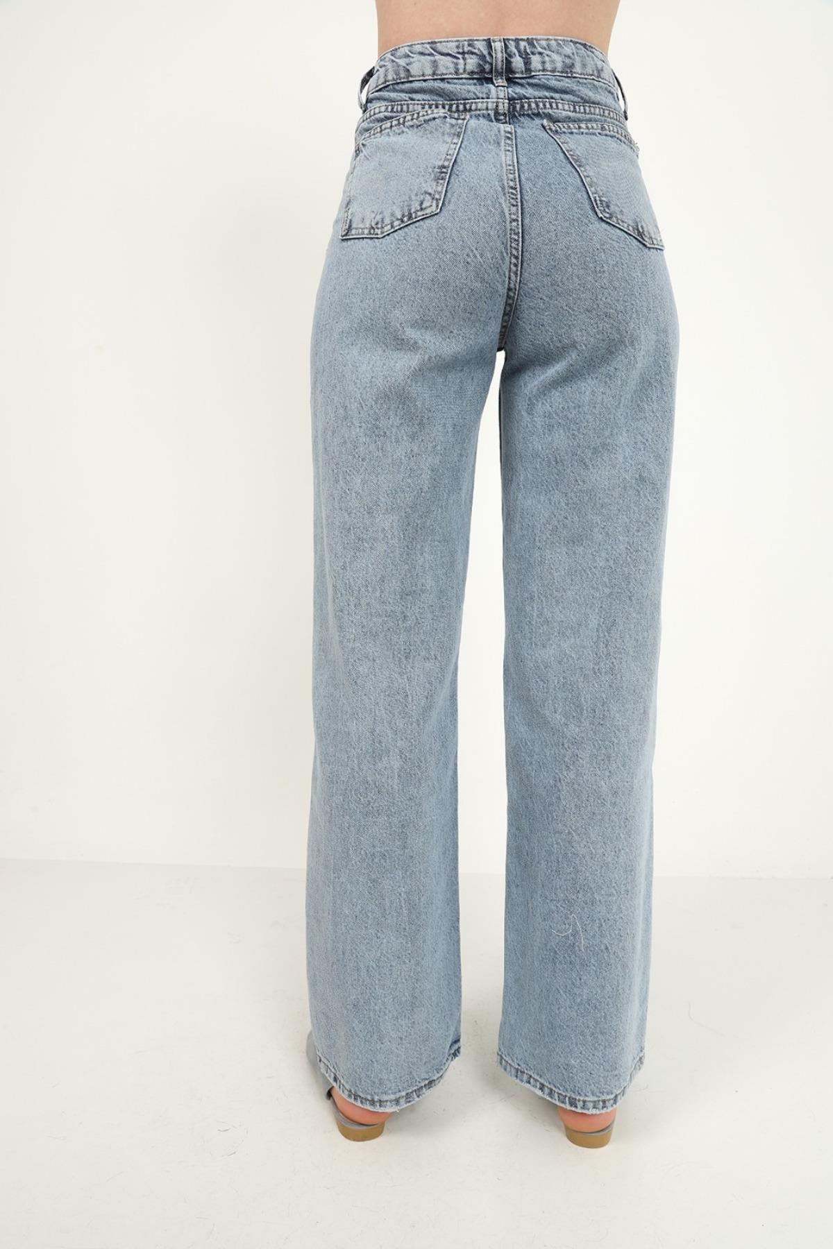 Toptan Mavi Smiley Jeans Pantolon