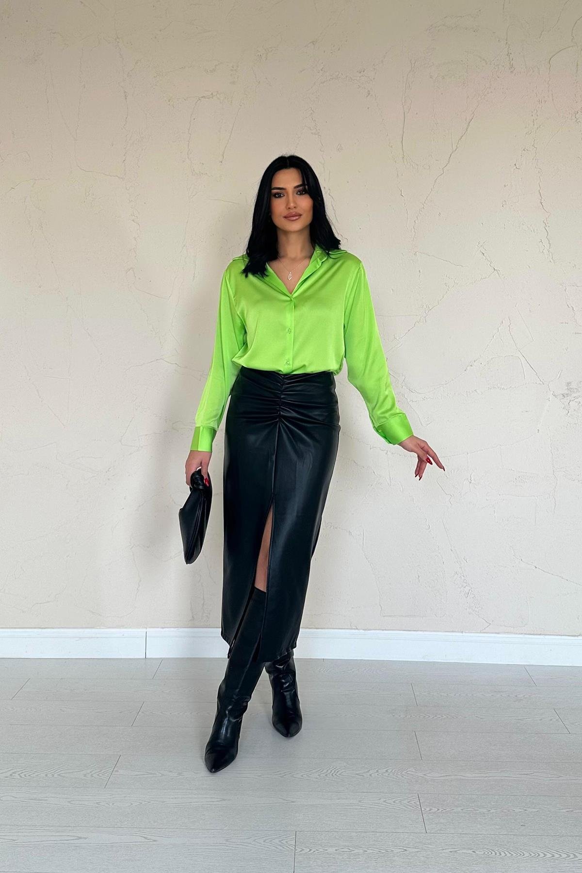 Wholesale Neon Satin Shirt