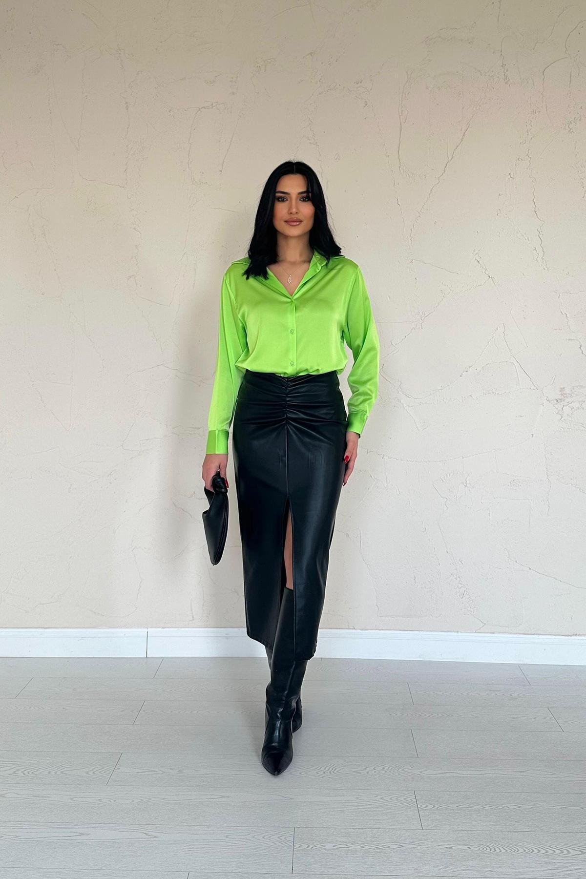 Wholesale Neon Satin Shirt