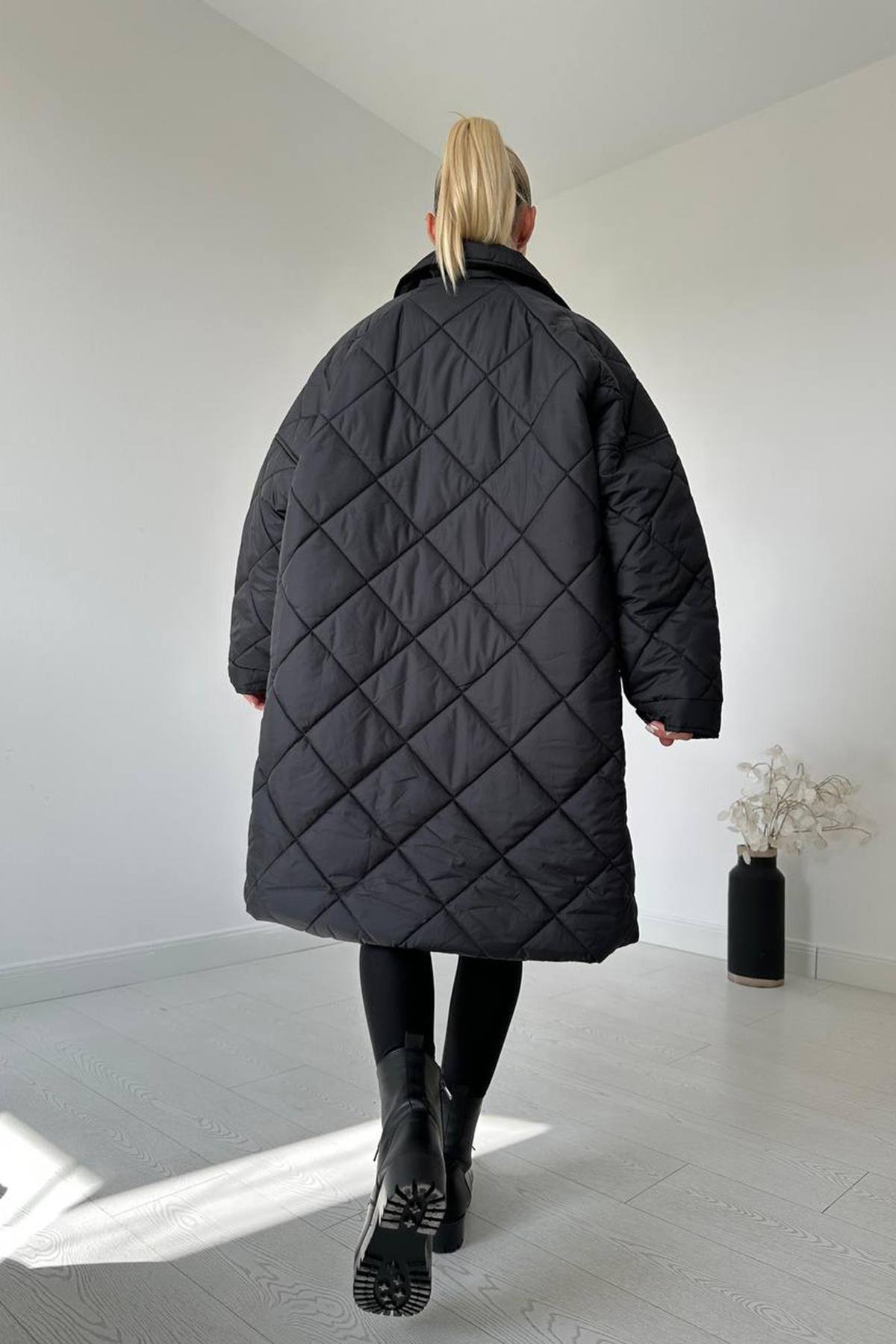 Black Diamond Pattern Coat