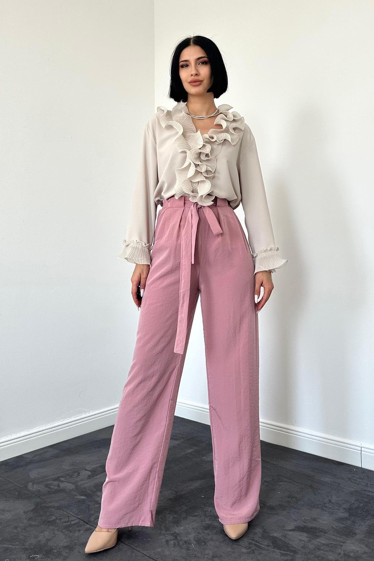 Wholesale Salmon Belted Trousers