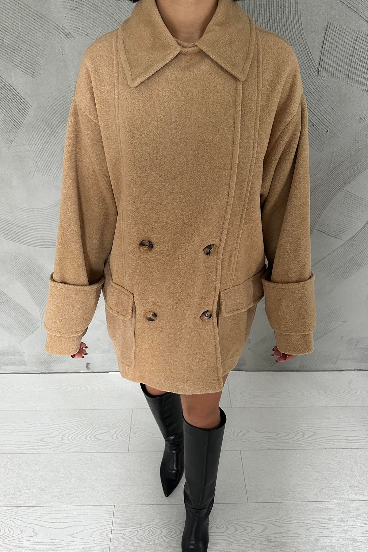 Mink Buttoned Light Women'S Coat