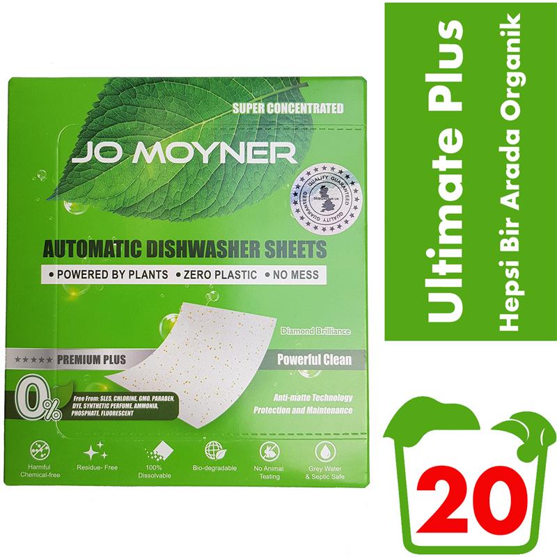 Jo Moyner Ultimate Plus Doğal Organik Bulaşık Yaprak Deterjan 20 Kullanım