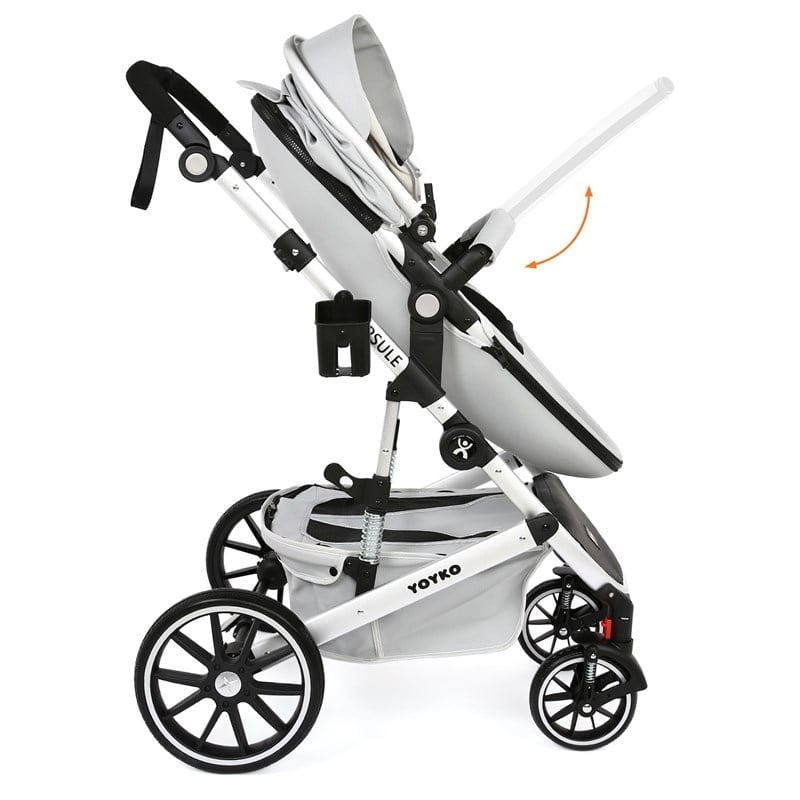 Yoyko Capsule Egg Travel Seyahat Sistem Bebek Arabası Gri Silver