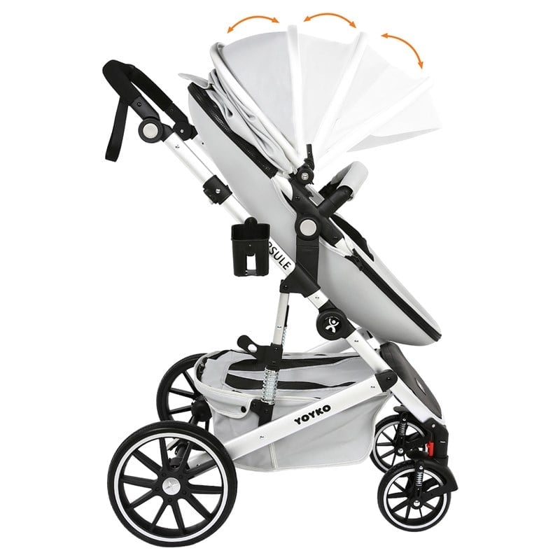 Yoyko Capsule Egg Travel Seyahat Sistem Bebek Arabası Gri Silver