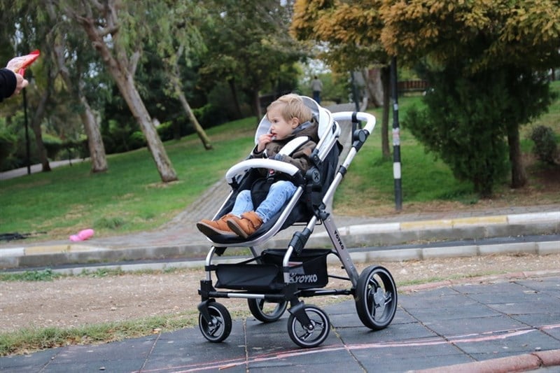 Yoyko Deluxe Travel Sistem Bebek Arabası 3 in 1 Beyaz Silver Deri