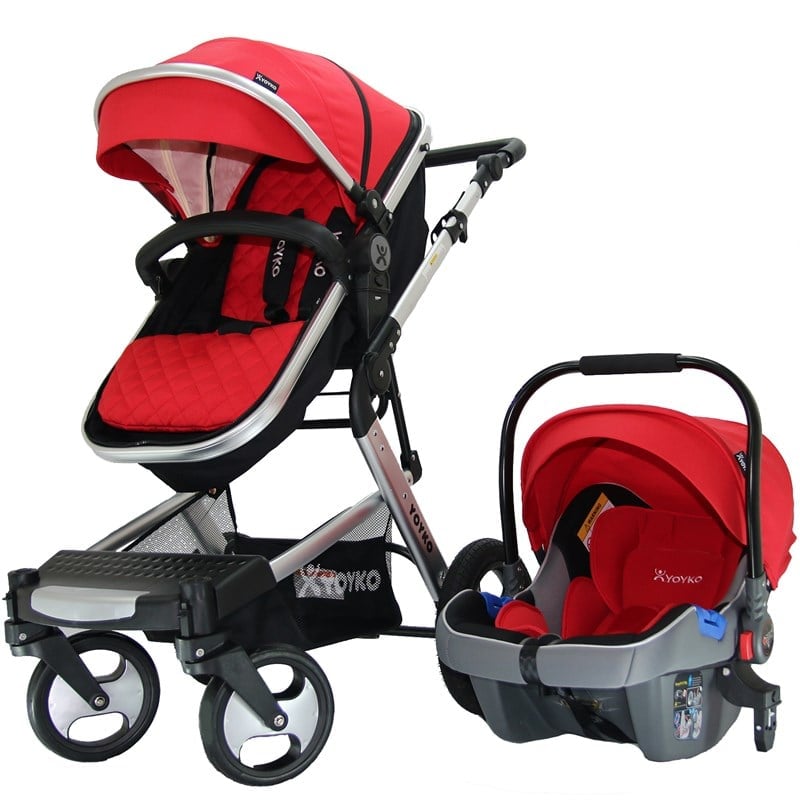 Yoyko Elegance Travel Sistem Bebek Arabası 3 in 1 Kırmızı Silver