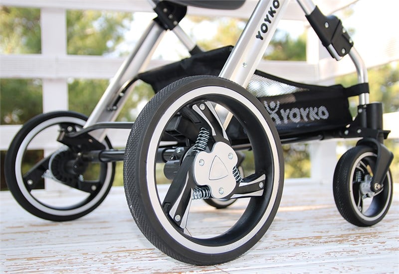 Yoyko Deluxe Travel Sistem Bebek Arabası 3 in 1 Beyaz Silver Deri