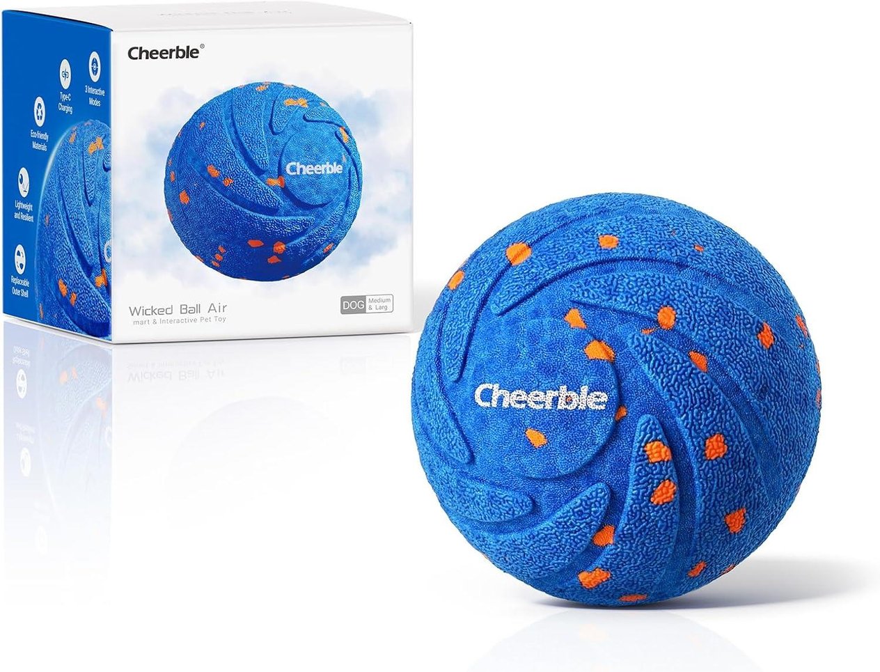 Cheerble Akıllı İnteraktif Köpek Oyuncağı, Mavi 7 x 7 x 7cm