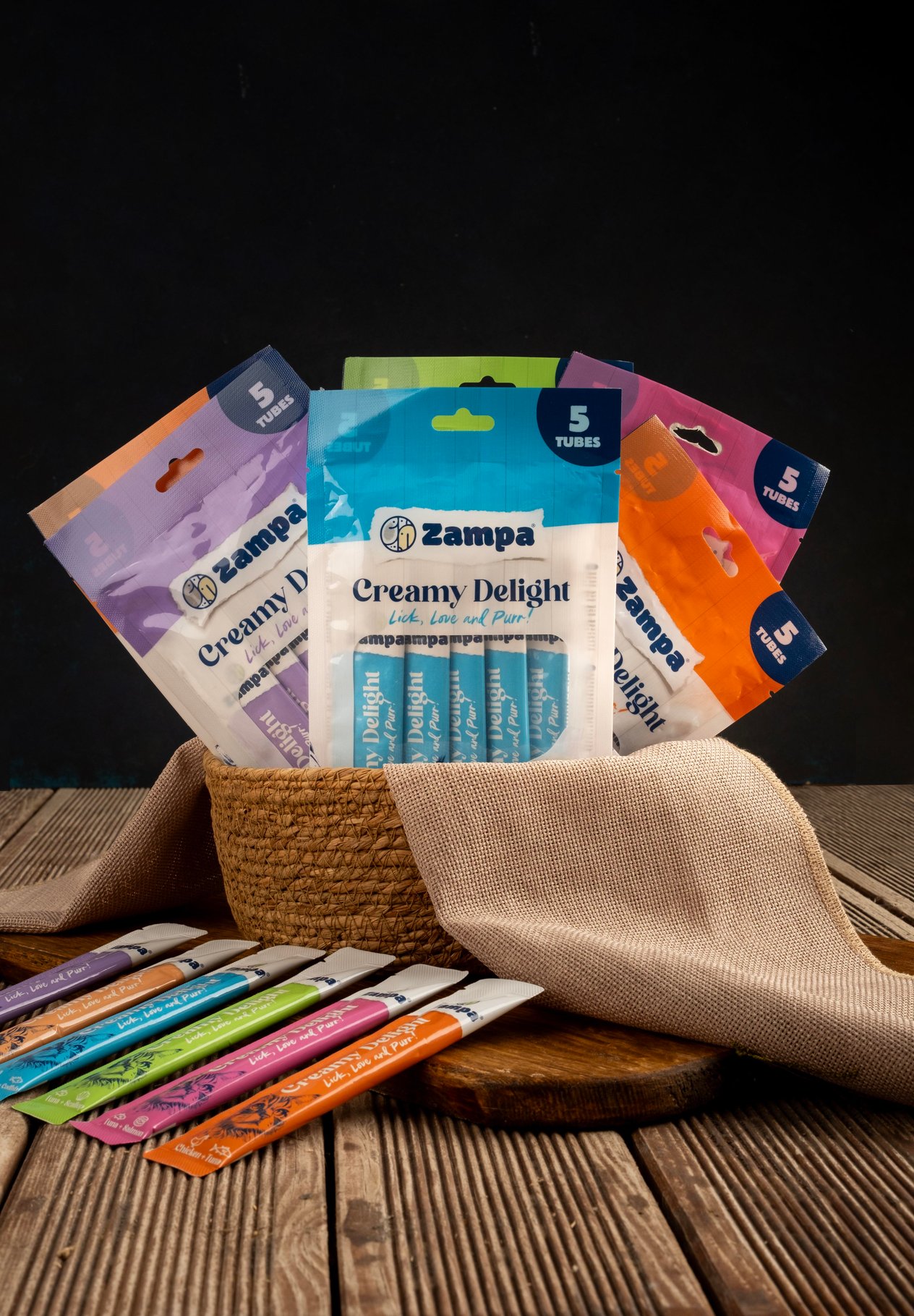 Zampa Creamy Delight Tavuklu & Morina Balıklı Kedi Krema Ödül Maması - 16g x 5