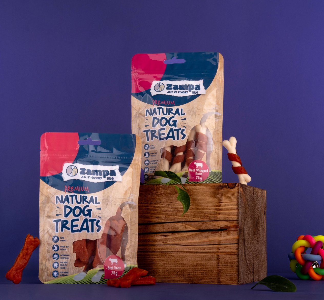 Zampa Köpek Ödül Maması, Kemik Şeklinde Dana Eti Ödülü - 75g