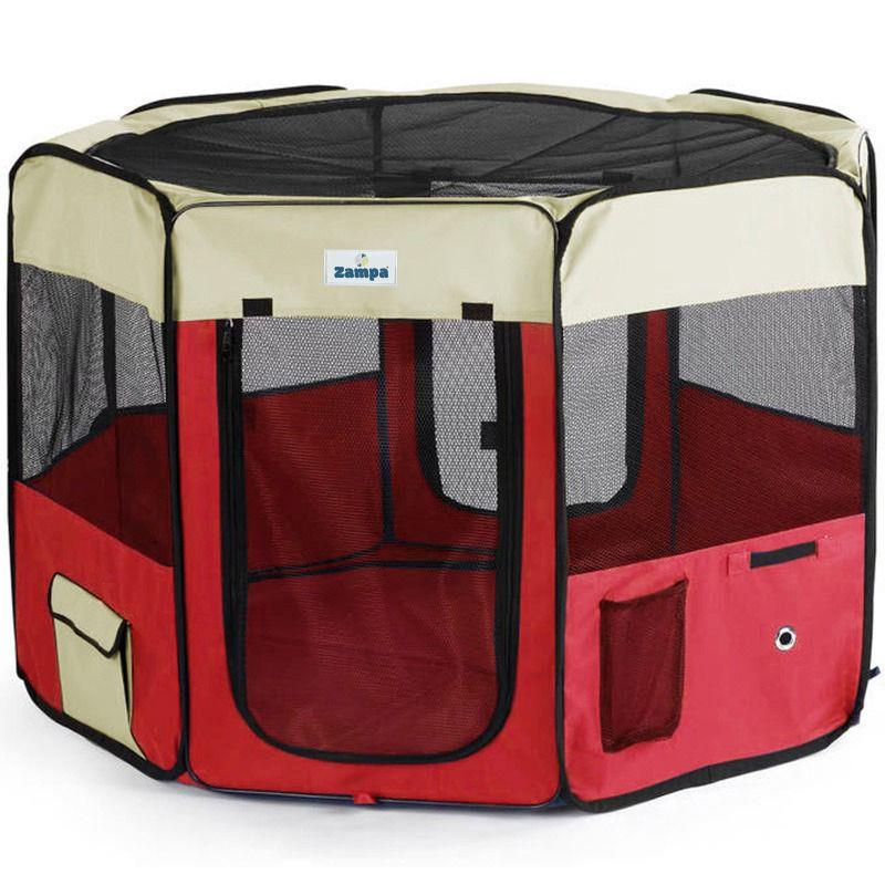 Zampa Pet Park Oyun Alanı Krem-Kırmızı 96X96X61
