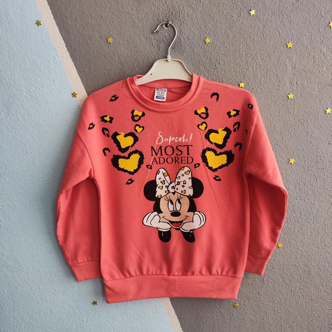 1390 - Kalpli Minnie Baskılı Kız Çocuk Takımı - Somon