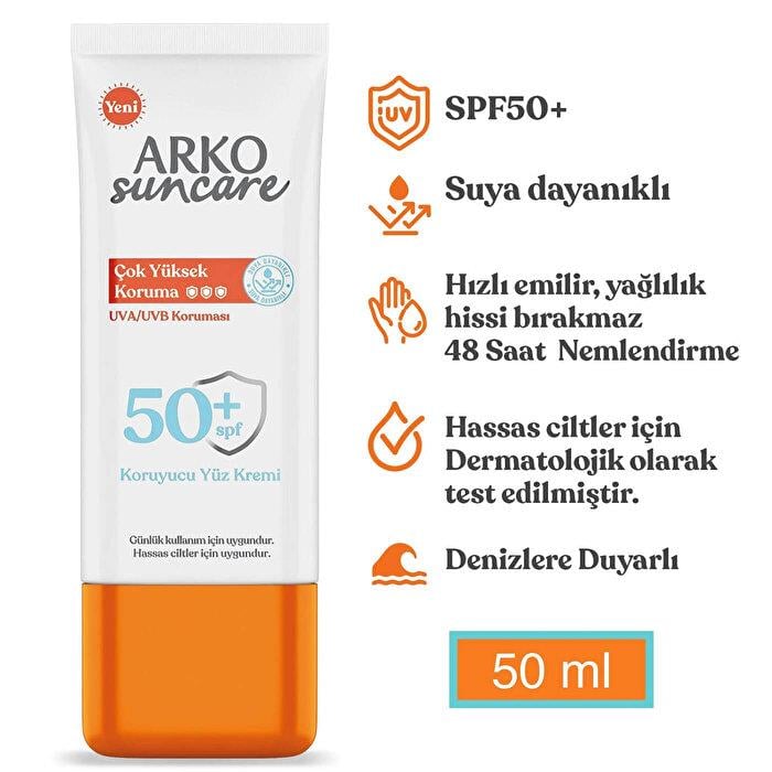 ARKOARKO SUNCARE KORUYUCU YÜZ KREMİ SPF50 50 ML