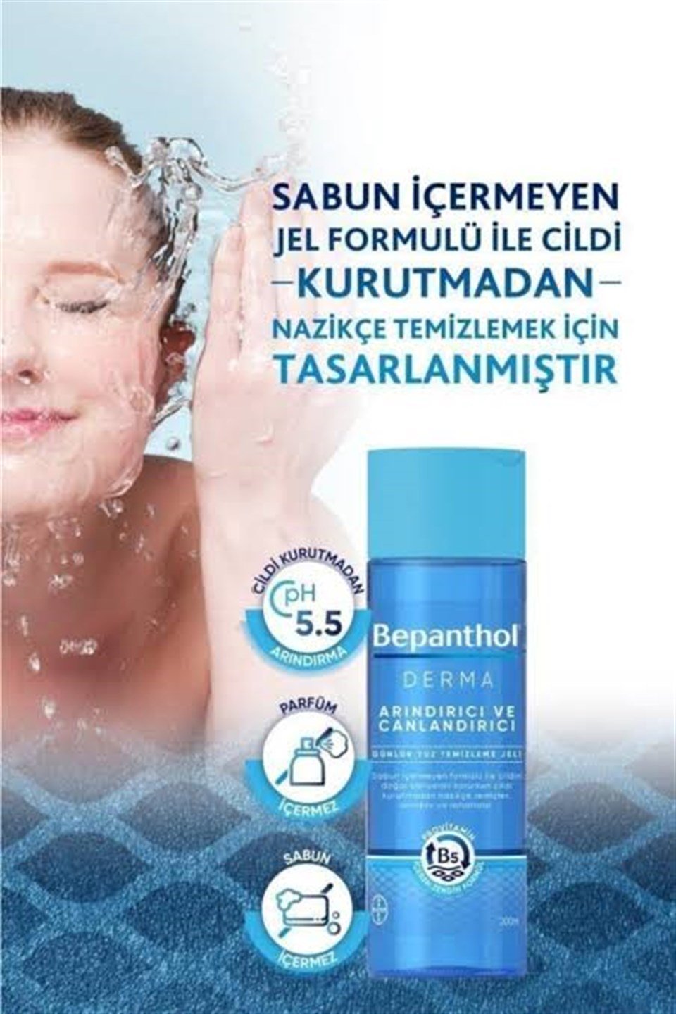 BEPANTHOL DERMA ARIBDIRICI & CANLANDIRICI GÜNLÜK YÜZ TEMİZLEME JELİ 200ML