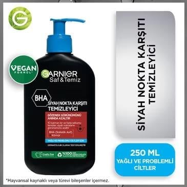 GARNİERGARNİER SAF & TEMİZ SİYAH NOKTA KARŞITI KÖMÜRLÜ TEMİZLEME JELİ 250 ML
