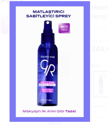 GOLDEN ROSEMATTİFYİNG FİXİNG SPRAY - MATLAŞTIRICI SABİTLEYİCİ SPREY