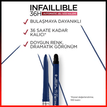 LOREAL PARİS MAKE-UPLOREAL PARİS İNFAİLLABLE AUTOMATİC JEL GÖZ KALEMİ-MAVİ