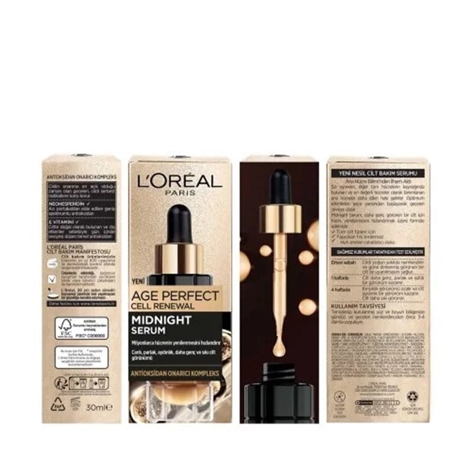 LOREAL PARİS MİDNİGHT SERUM CİLT  YENİLEME & CİLT GÖRÜNÜMÜ CANLANDIRMA ETKİLİ 30 ML