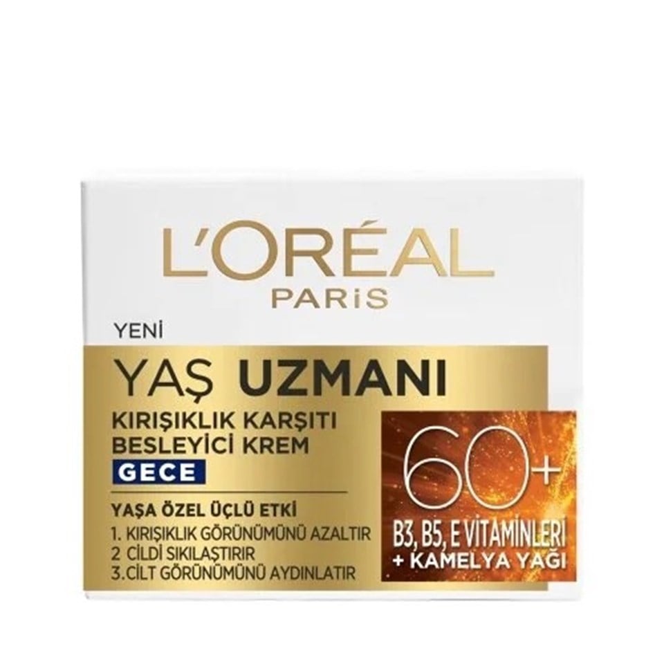 LOREAL PARİS YAŞ UZMANI 60+ BESLEYİCİ KIRIŞIK KARŞITI KREM