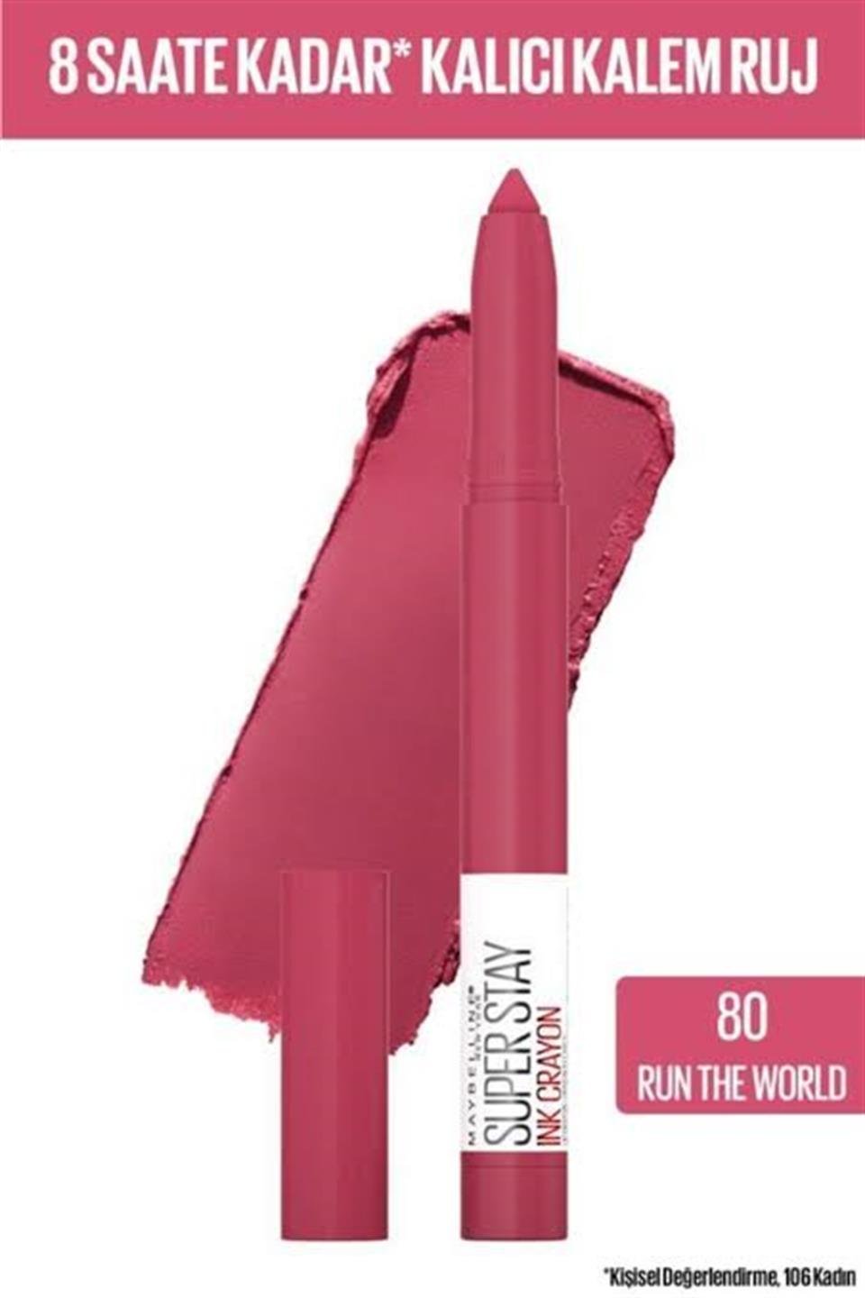 MAYBELLİNE NEW YORK SUPER STAY INK CRAYON KALEM MAT RUJ 80