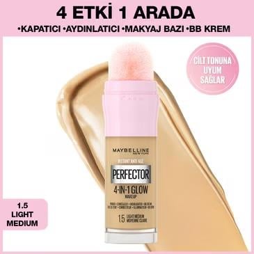 MAYBELLİNE NEW YORKMAYBELLİNE NEW YORK INSTANT PERFECTOR GLOW 4 ETKİ 1 ARADA FONDÖTEN 1.5 LİGHT MEDİUM