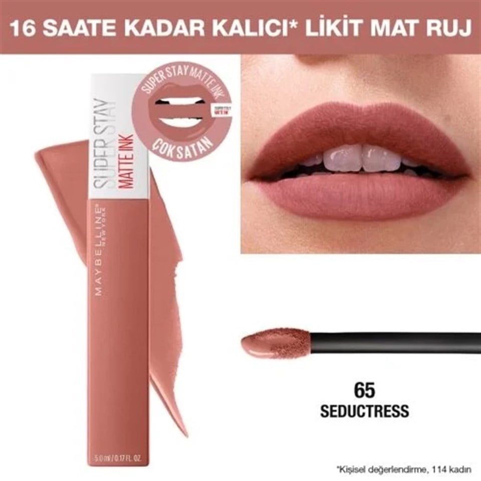 MAYBELLİNE SUPER STAY MATTE INK LİKİT MAT RUJ   65