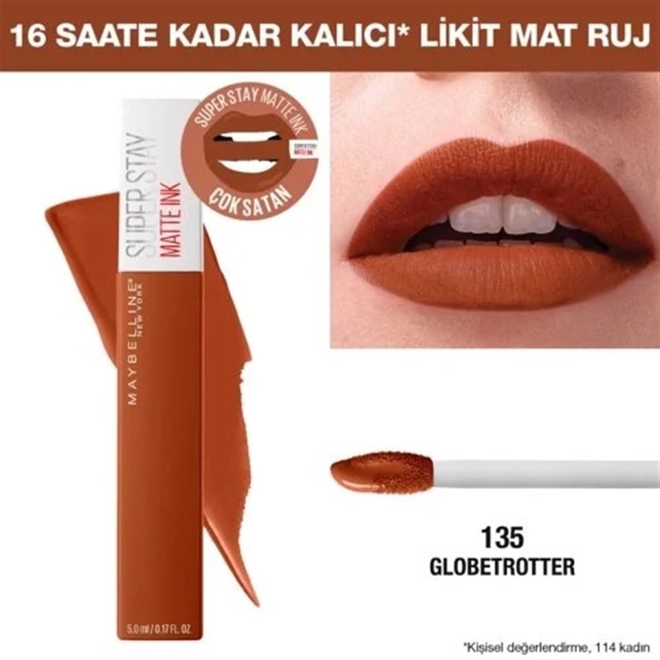 MAYBELLİNE SUPER STAY MATTE INK LİKİT MAT RUJ  135