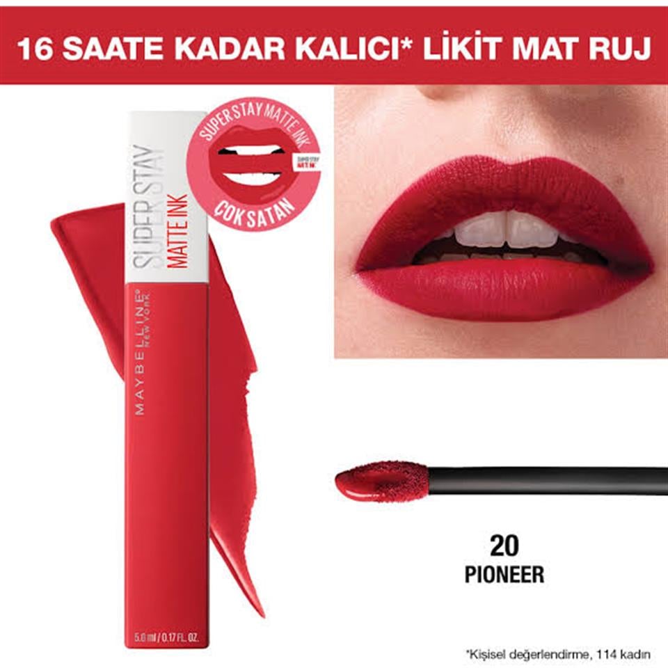 MAYBELLİNE SUPER STAY MATTE INK LİKİT MAT RUJ 20