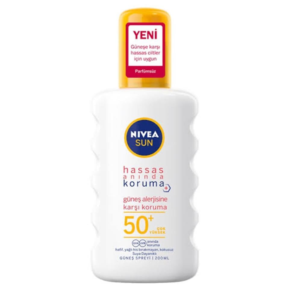 NİVEA SUN HASSAS ANINDA KORUMA GÜNEŞ ALERJİSİNE KARŞI GÜNEŞ SPREYİ 50+ GKF 200 ML