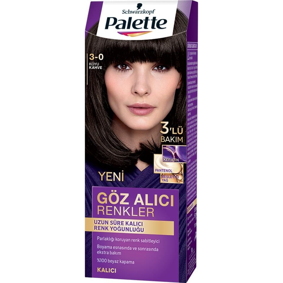 PALETTE GÖZ ALICI RENKLER SAÇ BOYASI 3,0 KOYU KAHVE