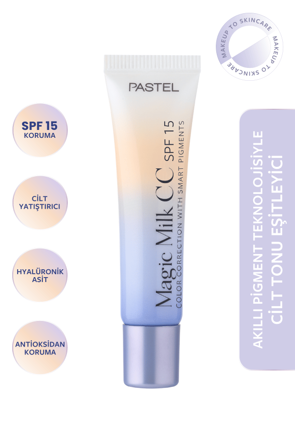 PASTELPASTEL MAGİC MİLK CC SPF 15 - CİLT TONU EŞİTLEYİCİ SPF 15 CC KREM 50 LİGHT MEDİUM