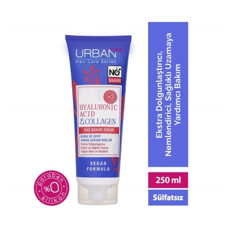 URBAN CARE SÜLFATSIZ SAÇ KREMİ HA VE COLLAGEN 250 ML