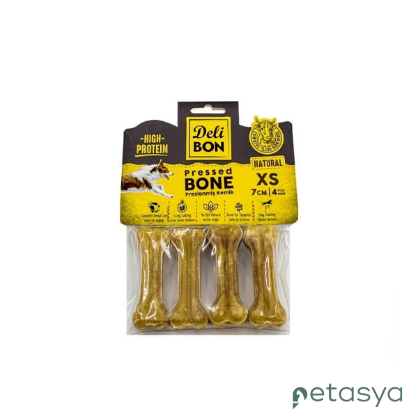 Delibon Deri Pres Kemik 7 CM XS Boy   7 CM 4 LÜ Paket Natural