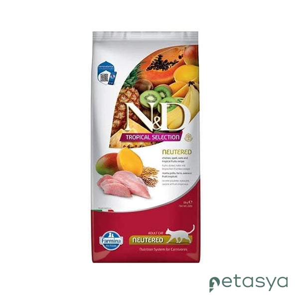 N&D Tropical Selection Tavuklu ve Tropikal Meyveli  Kısırlaştırılmış Kedi Maması 10kg