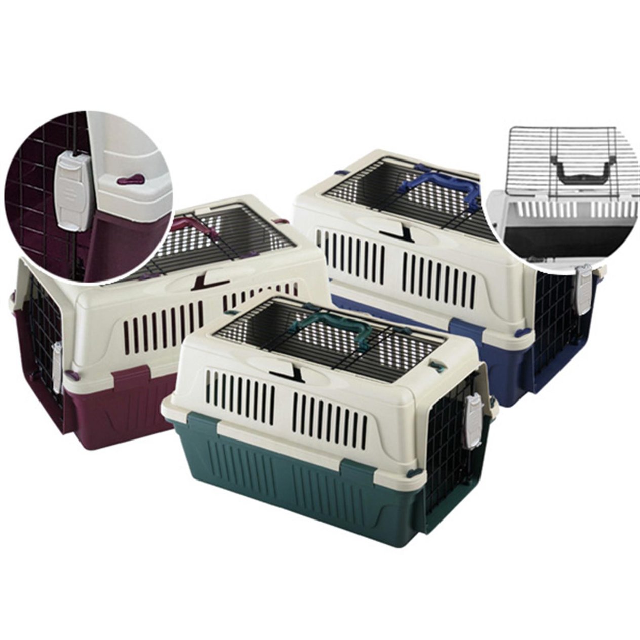Strong CD3 Üstten Açılabilir Kedi-Köpek Taşıma Çantası Yeşil 57x37x35cm
