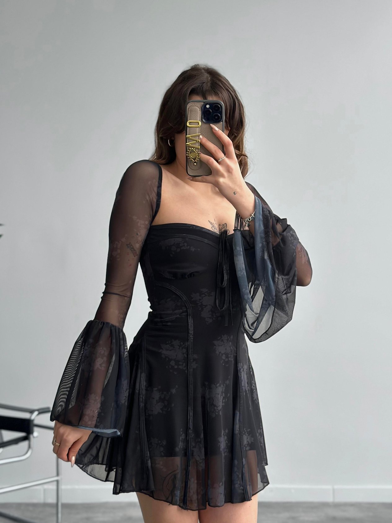 Amour Siyah Mini Elbise