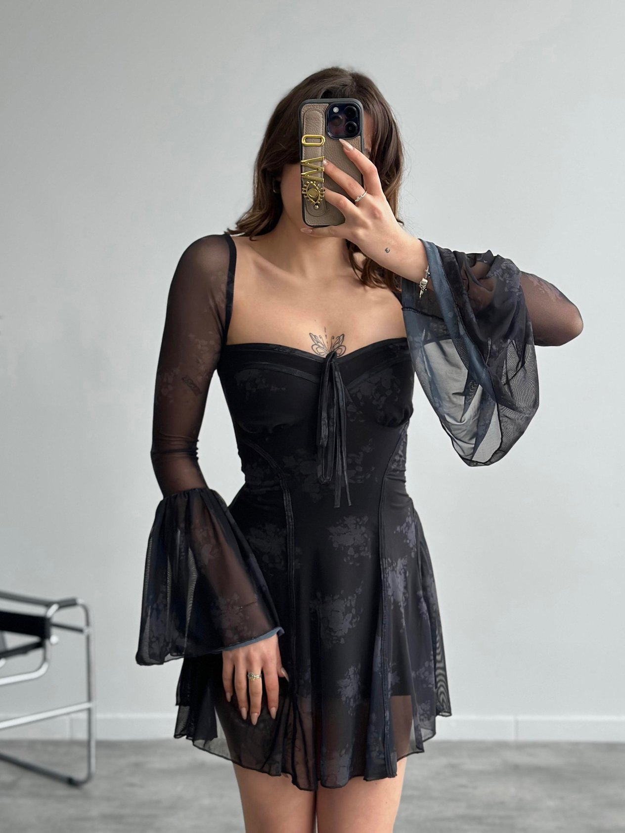 Amour Siyah Mini Elbise