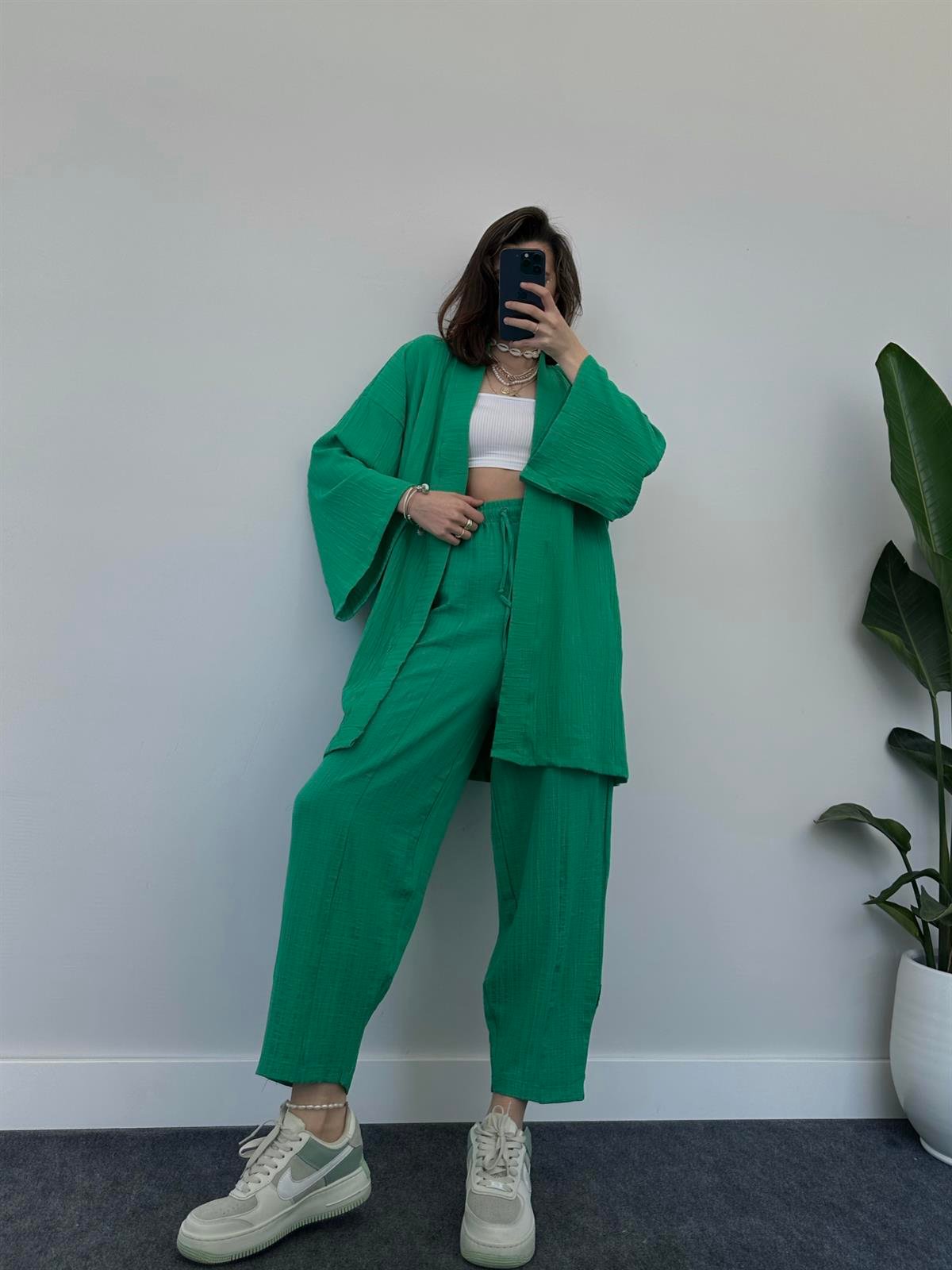 Belzia Benetton Gofre Kimono Takım