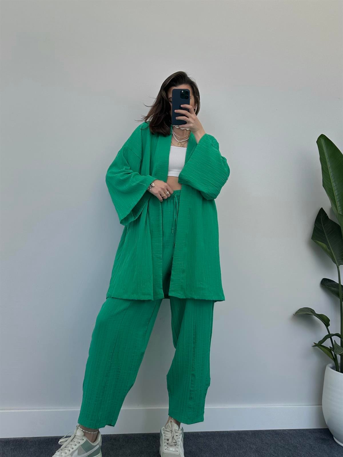 Belzia Benetton Gofre Kimono Takım